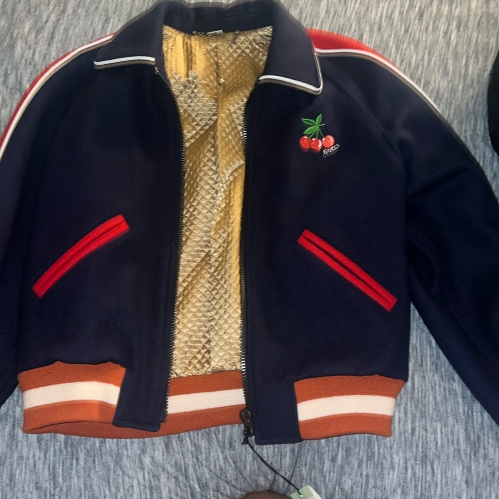 Navy blue bomber Gucci jacket (wool)